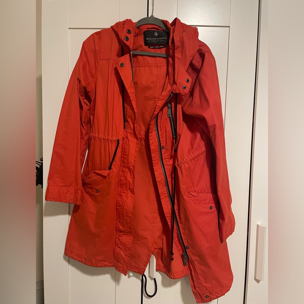 Women's Orange/Red Hooded Jacket